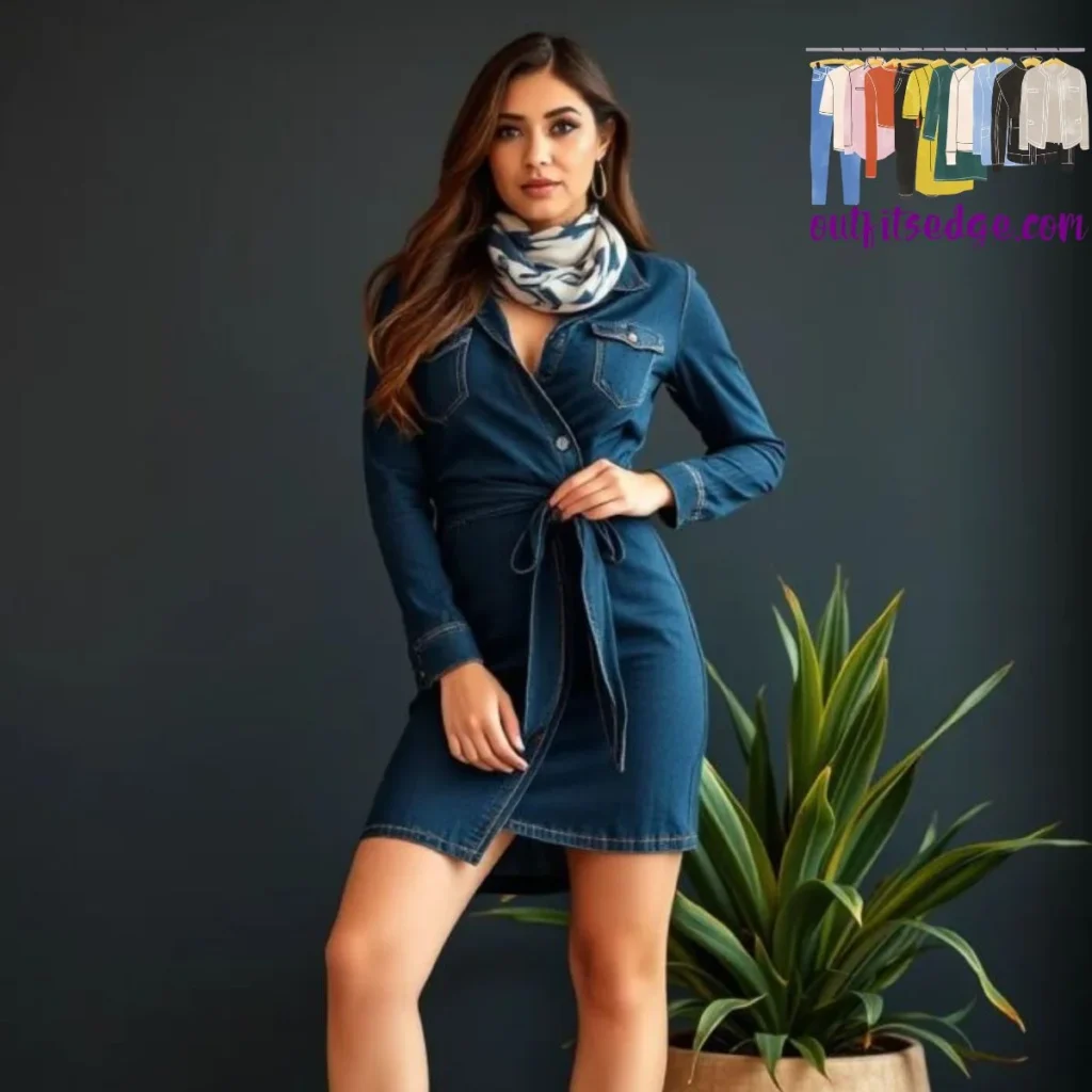 Denim Wrap Dress for Curves