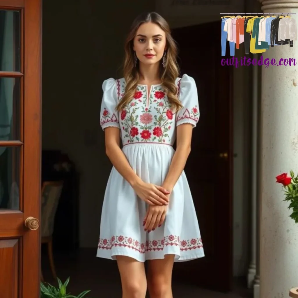 Embroidered Milkmaid Dress