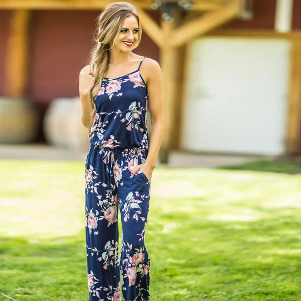 Floral Print Jumpsuit with a Belt