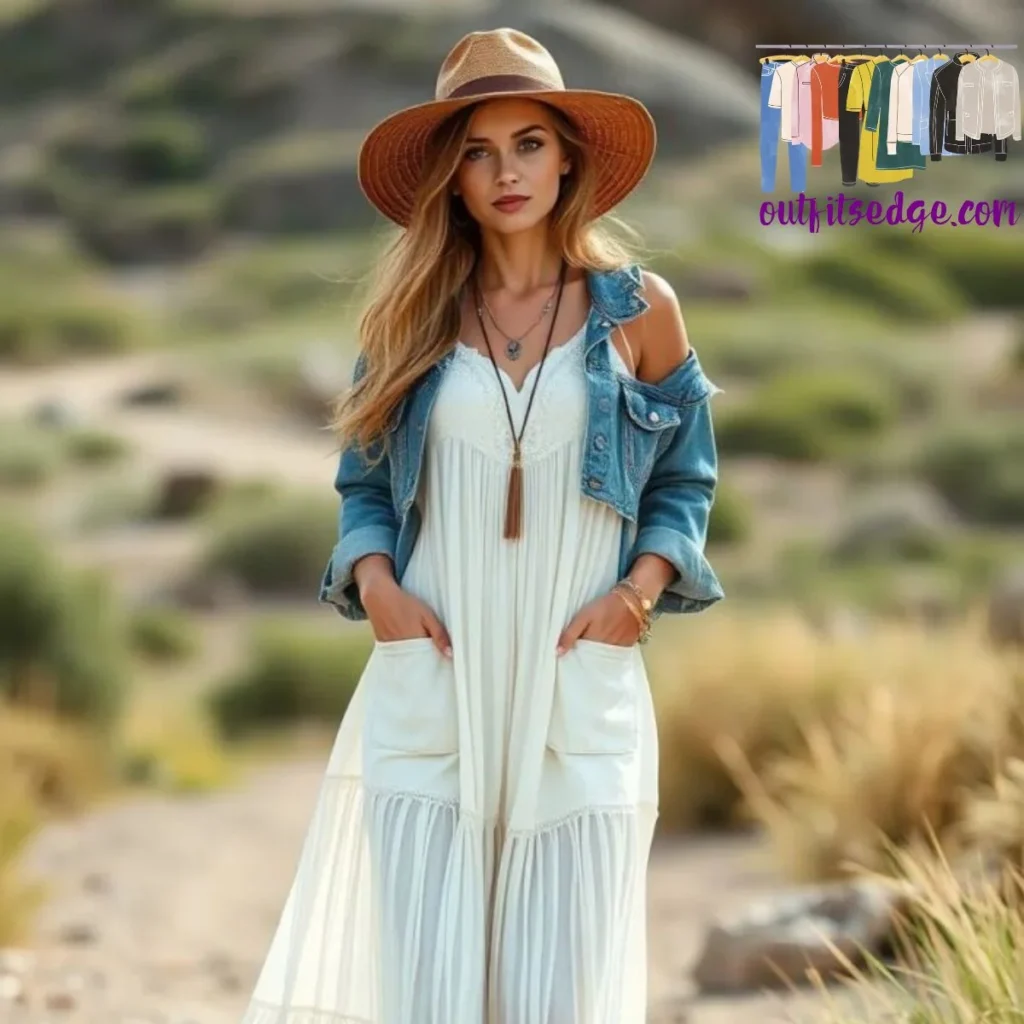 Flowy Maxi Dress with Fringe Details