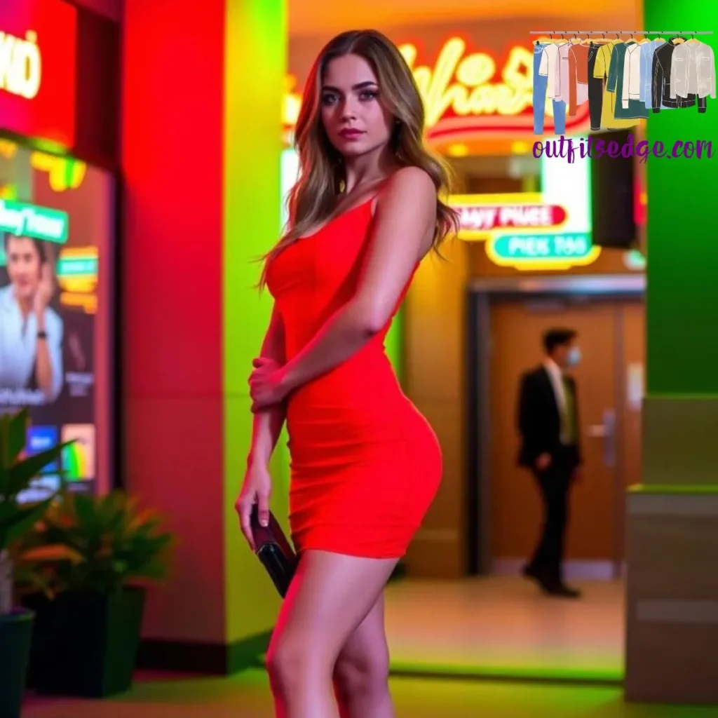 Neon Red Bodycon Dress