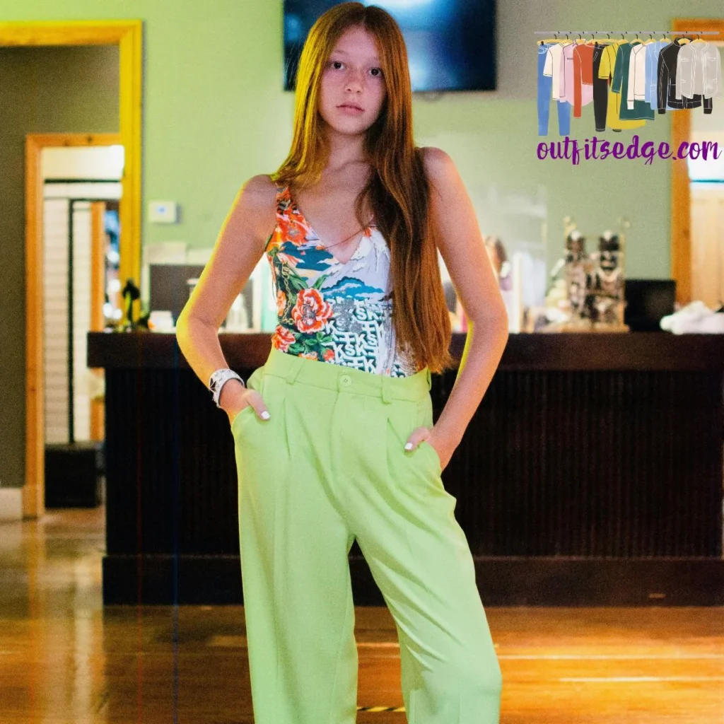 Pastel Turtleneck and High-Waisted Trousers