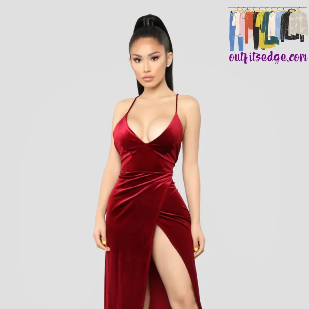 Red Velvet Maxi Dress