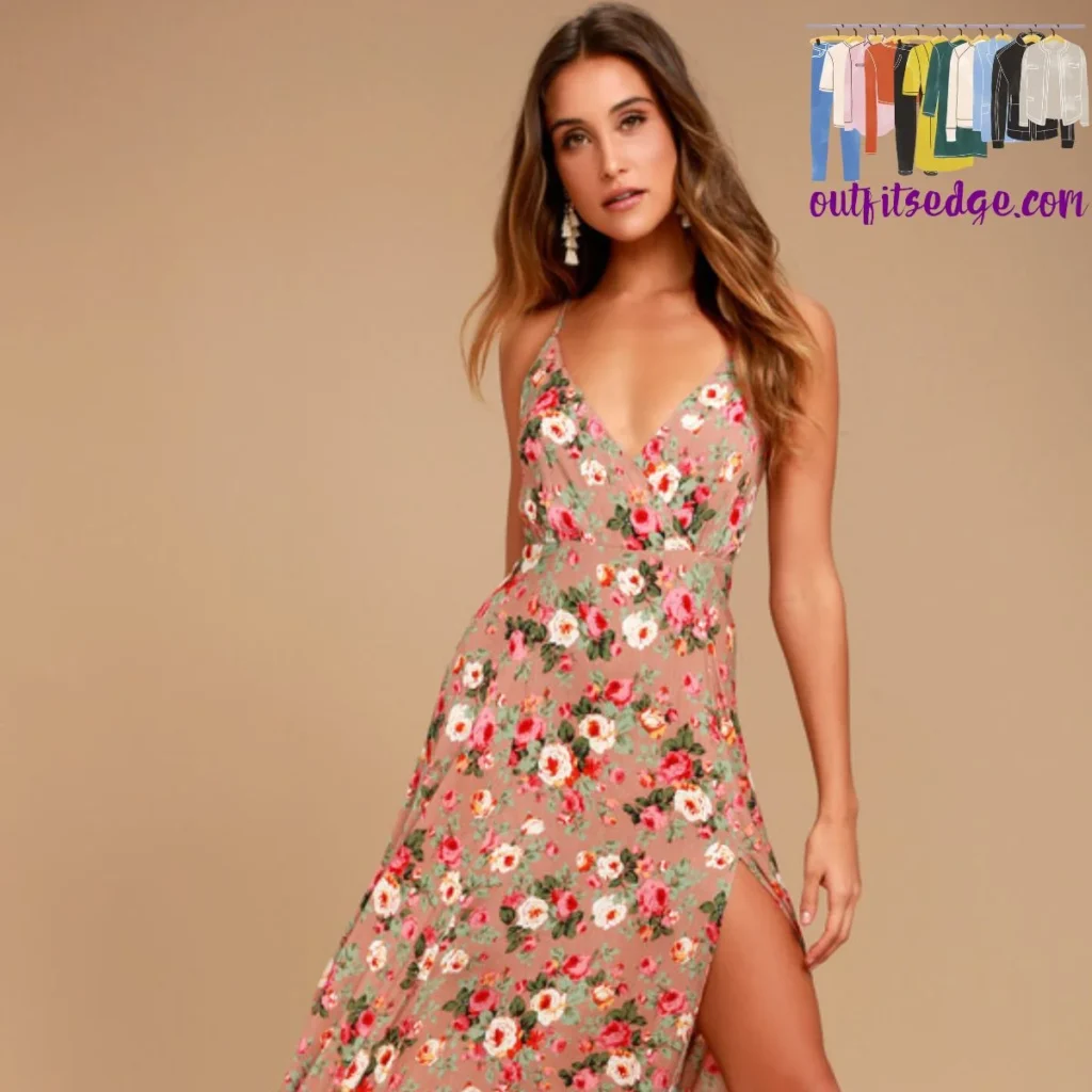 Romantic Floral Maxi Dress with a Lace Bodice