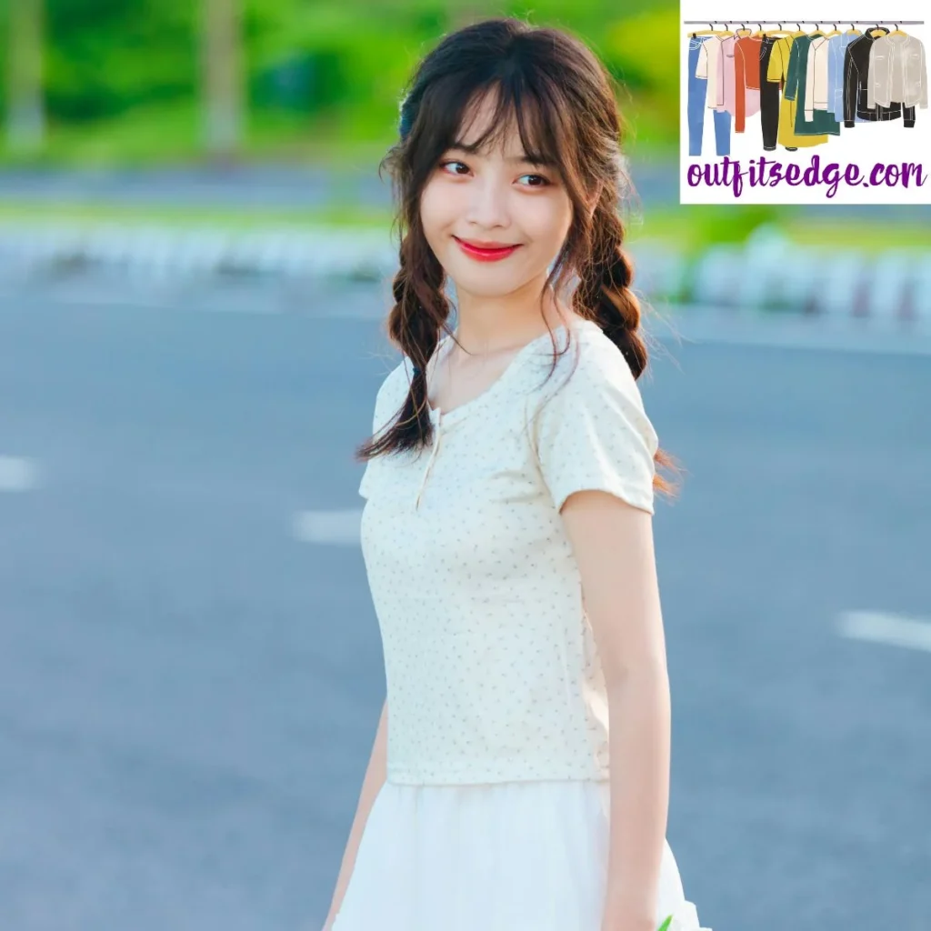 Pastel Blouse with Floral Skirt