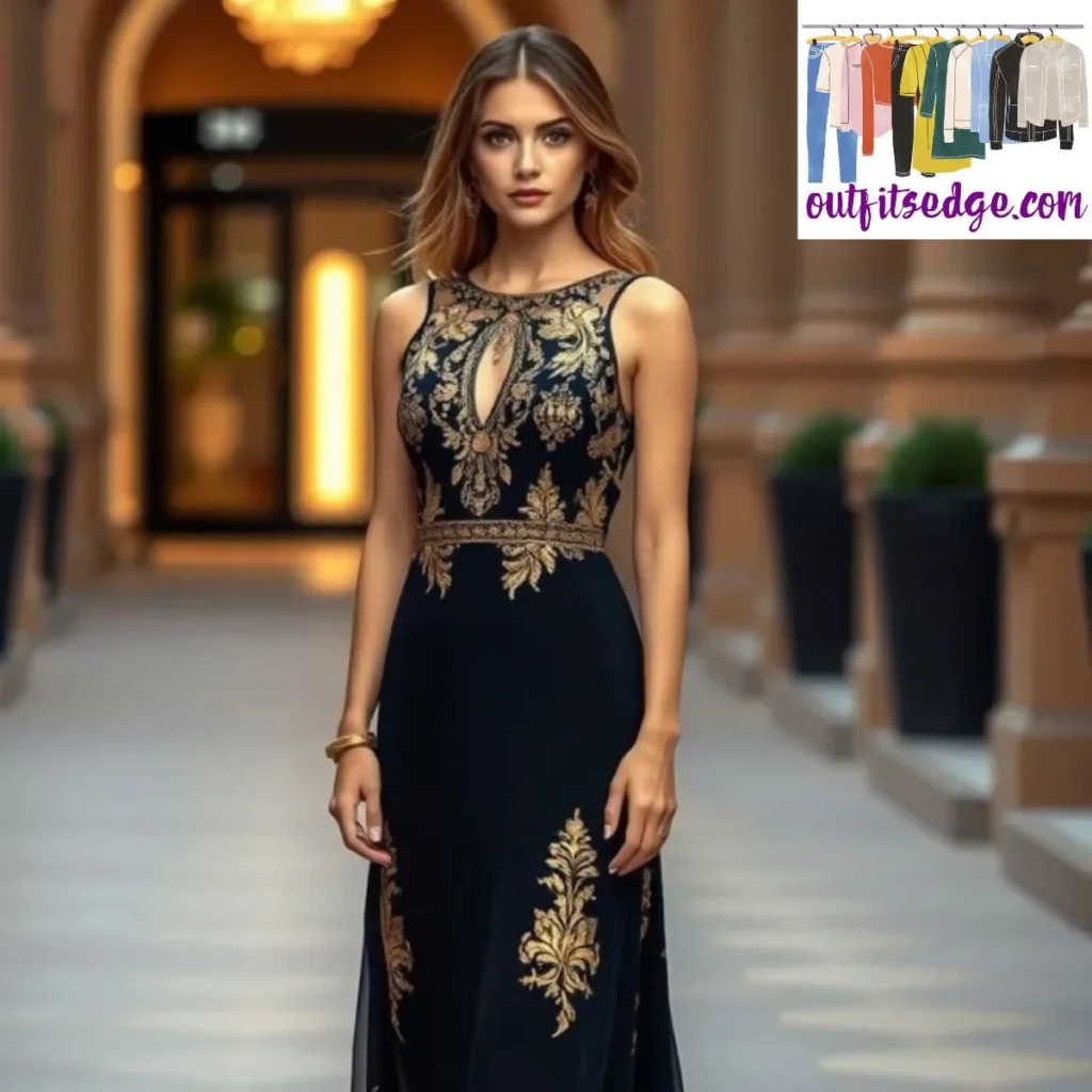 The Gold Embroidered Maxi Dress